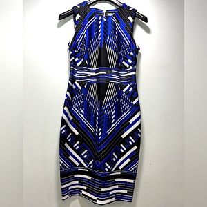 Calvin Klein women’s dress blue black white multicolor pattern size 6